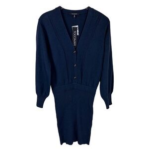 TOCCIN NY FELICITY WOOL BLEND SWEATER DRESS IN MIDNIGHT
